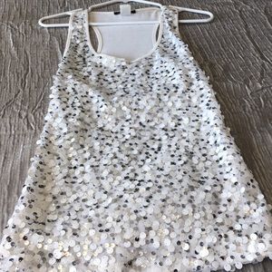 Bright white sequins tank